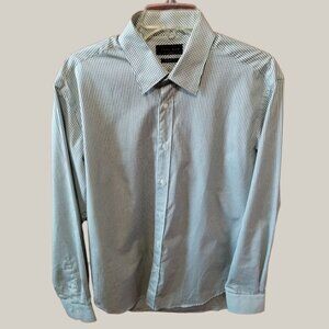 Zara Man Tailored Fit  Checkered Long Sleeve Cotton Shirt Black/White Size 16